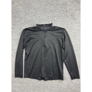 Patagonia Capilene Shirt Mens Medium Black Poly 1/4 Zip Pullover Made USA